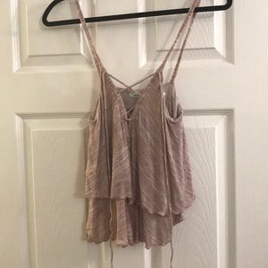 Urban outfitters tie front knit flowy tank top